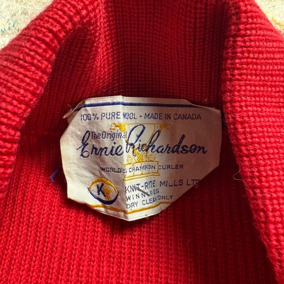 Vintage 70s Ernie Richardson Curler Cardigan Sweater Large - Picture 3 of 6